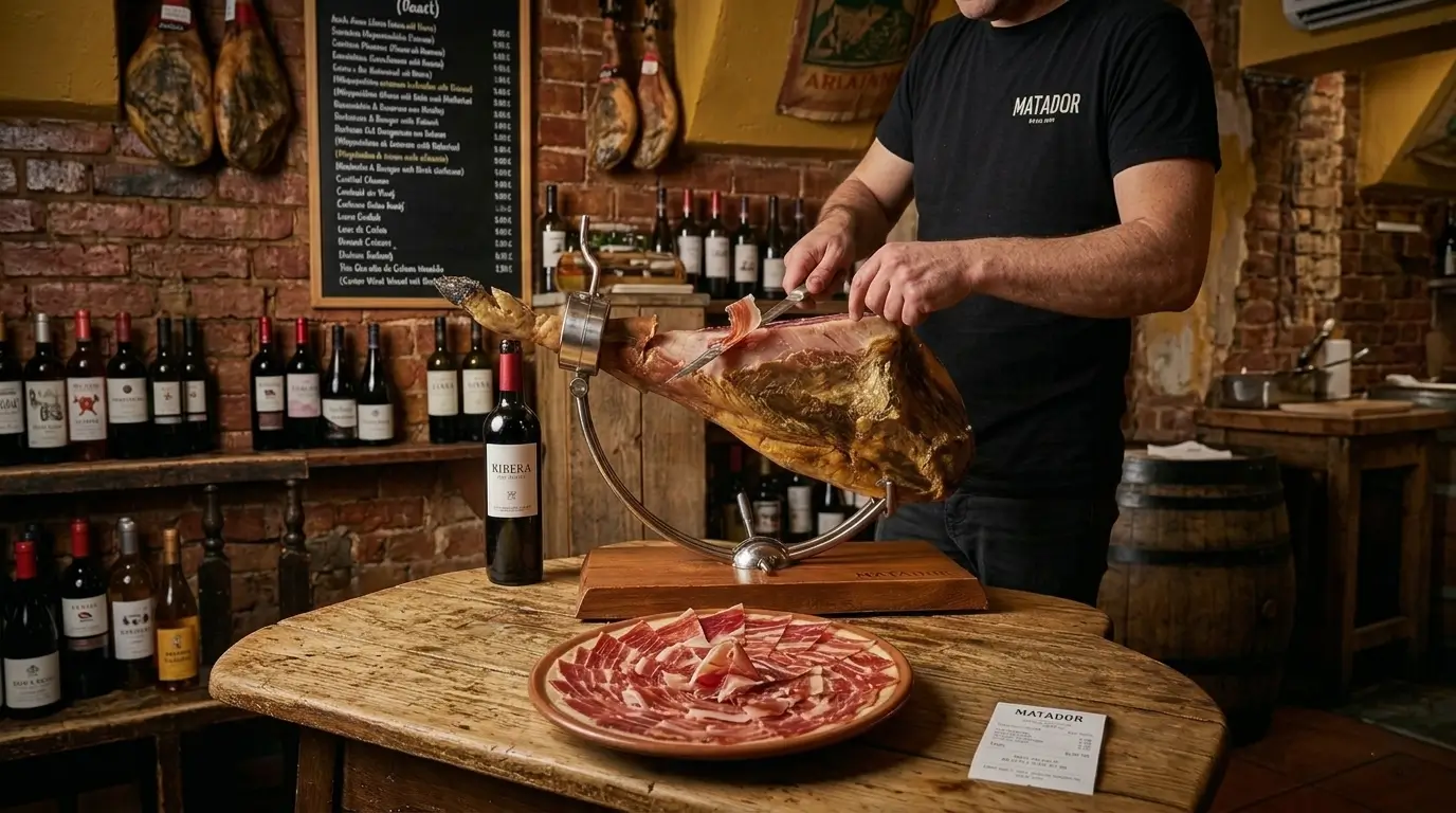 Jamón ibérico cortado a mano